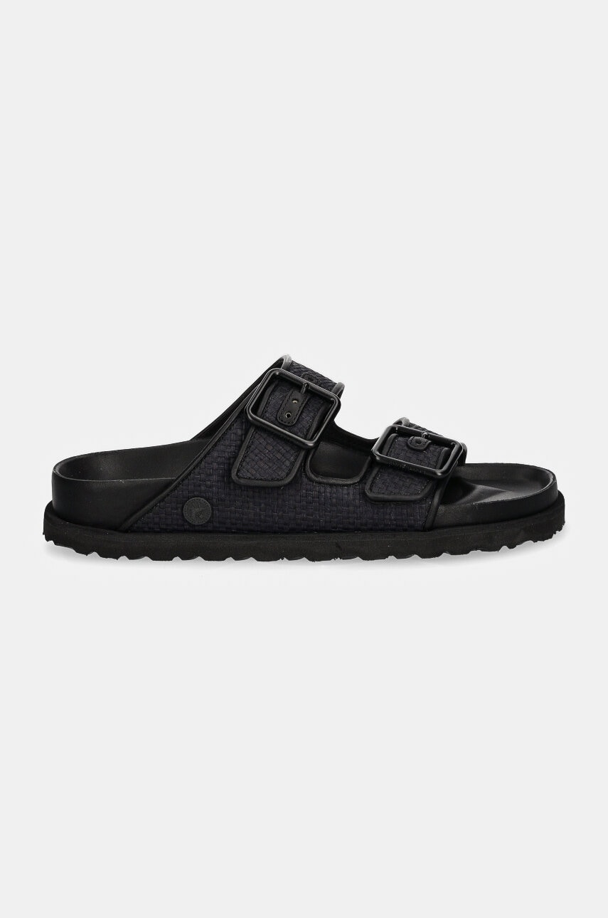 Кецове и обувки Birkenstock Birkenstock 1774 Arizona Raffia Luxe Slides Черно | 1028834, 1