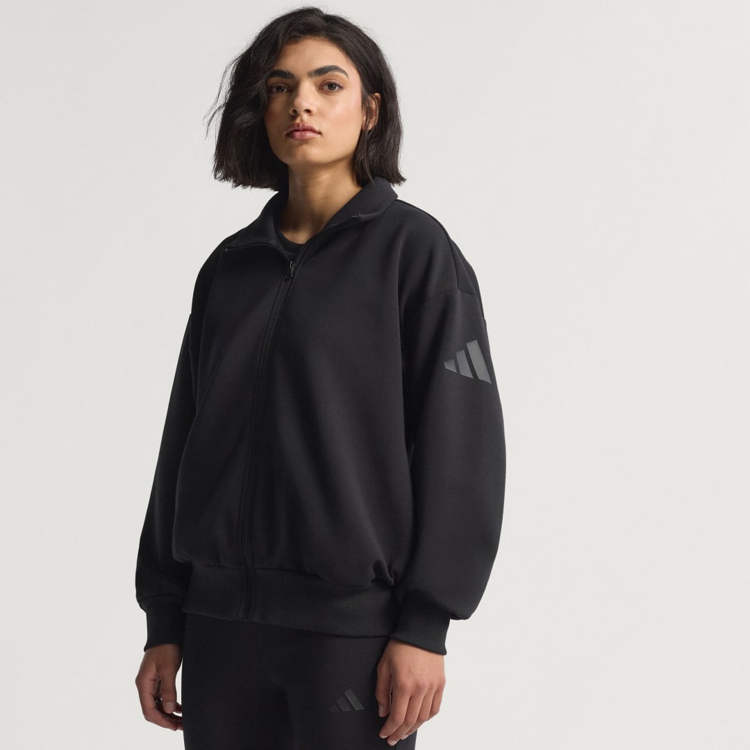 Суитчър adidas Performance ALL SZN Soft Lux Full Zip Hoodie Черно | JM1658, 0