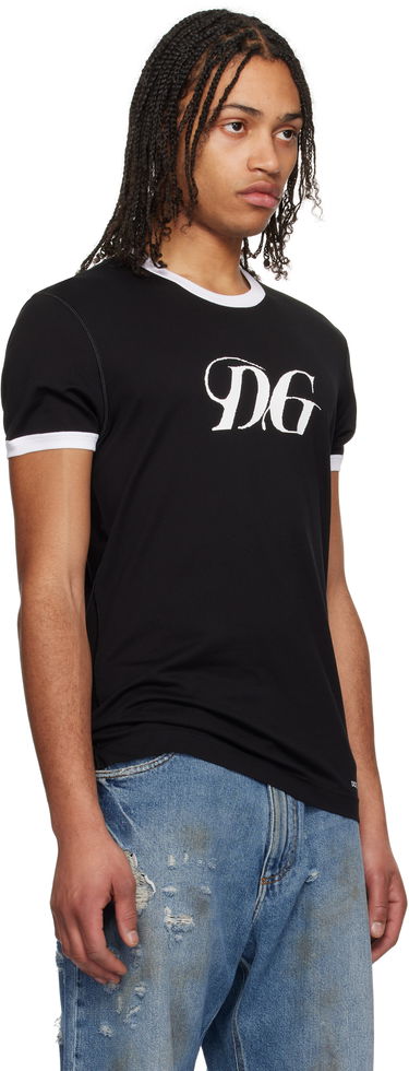 Тениска Dolce & Gabbana Dolce&Gabbana 'DG' Print Cotton T-Shirt Черно | G8PV1TG7O4Y, 1