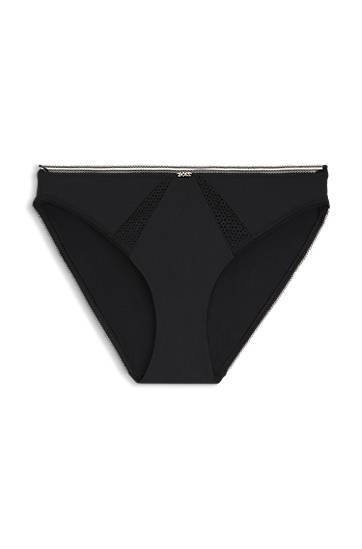 гащички BOSS Microfiber Briefs with Lace Inserts Черно | 50545054