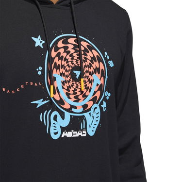 Суитчър adidas Performance Graphic Print Pullover Hoodie Черно | HF4528, 2