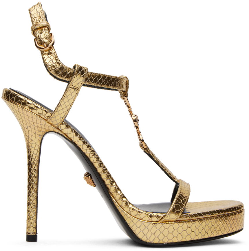 Аксесоари Versace Versace Medusa '95 Metallic Heeled Sandals Металик | 1013713_1A10001_1X24V, 0