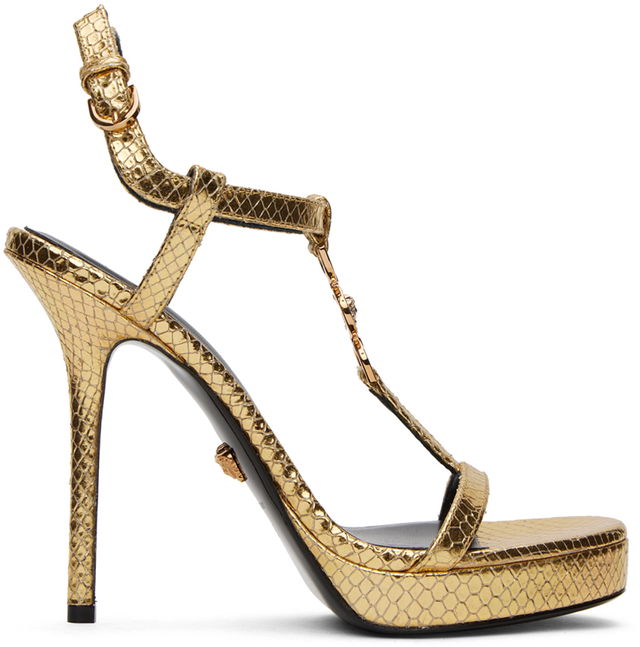 Versace Medusa '95 Metallic Heeled Sandals