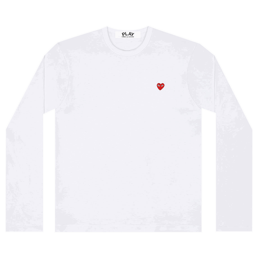 Тениска Comme des Garçons PLAY Mini Heart Long-Sleeve T-Shirt Бяло | AZ T307 051 2