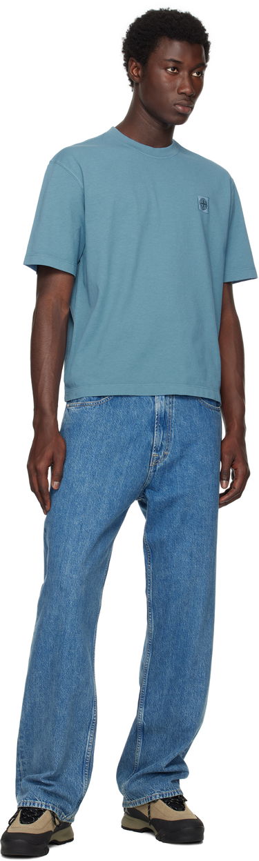Тениска Stone Island Stone Island Organic Cotton 'Fissato' T-Shirt Синьо | K2S15 2100025 S0115, 3