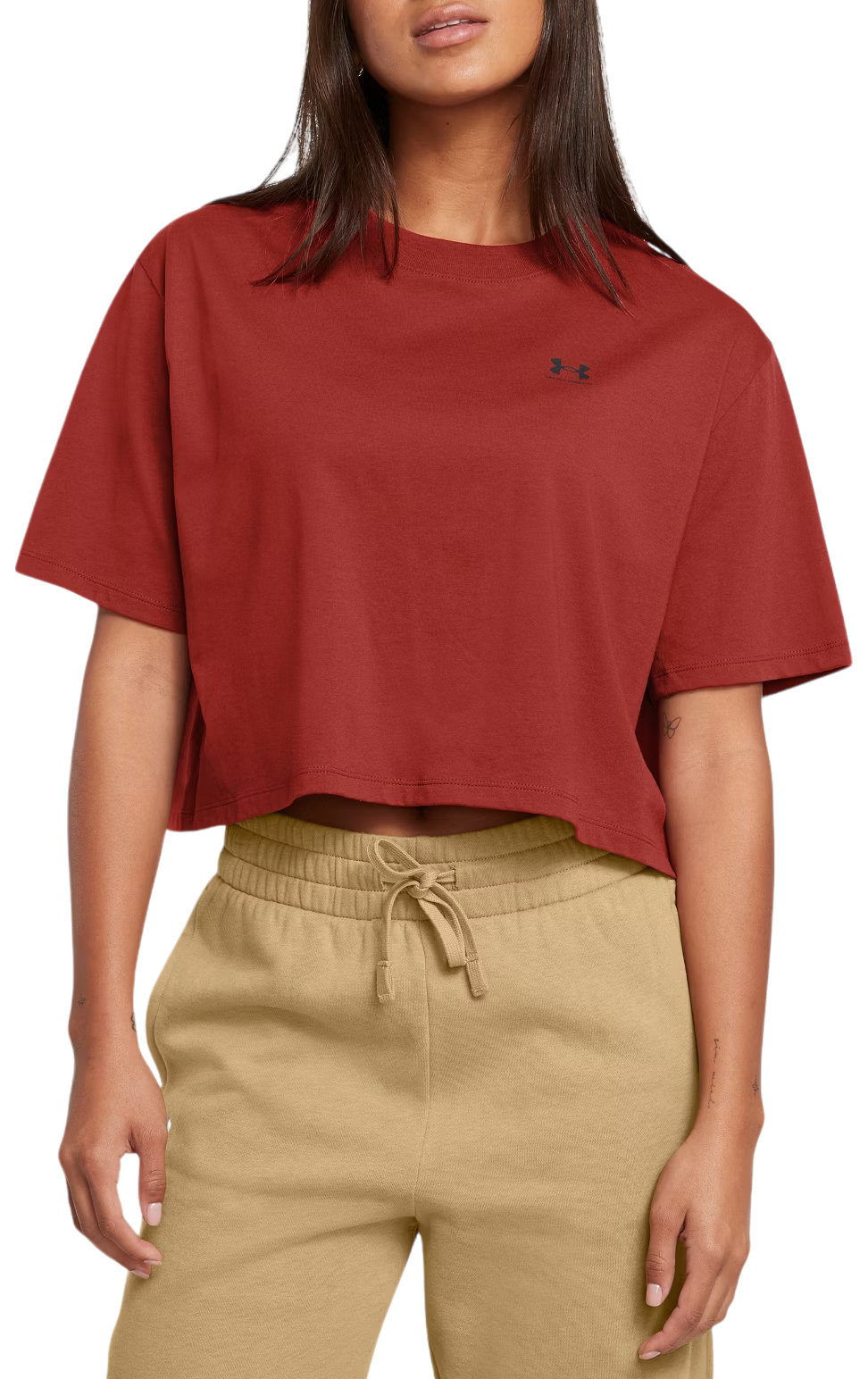 Тениска Under Armour T-Shirt Boxy Crop Short Sleeve Червено | 1386845-840, 0