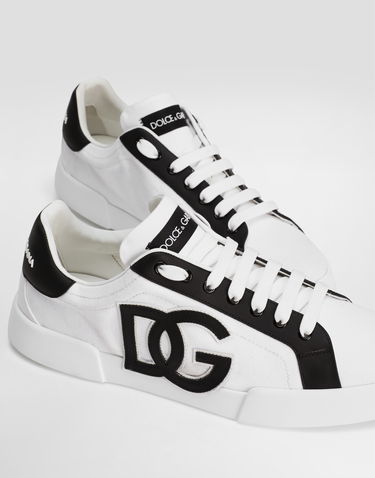 Кецове и обувки Dolce & Gabbana Portofino Light Strobel Canvas and Calfskin Бяло | CS2343AE6298T908, 3