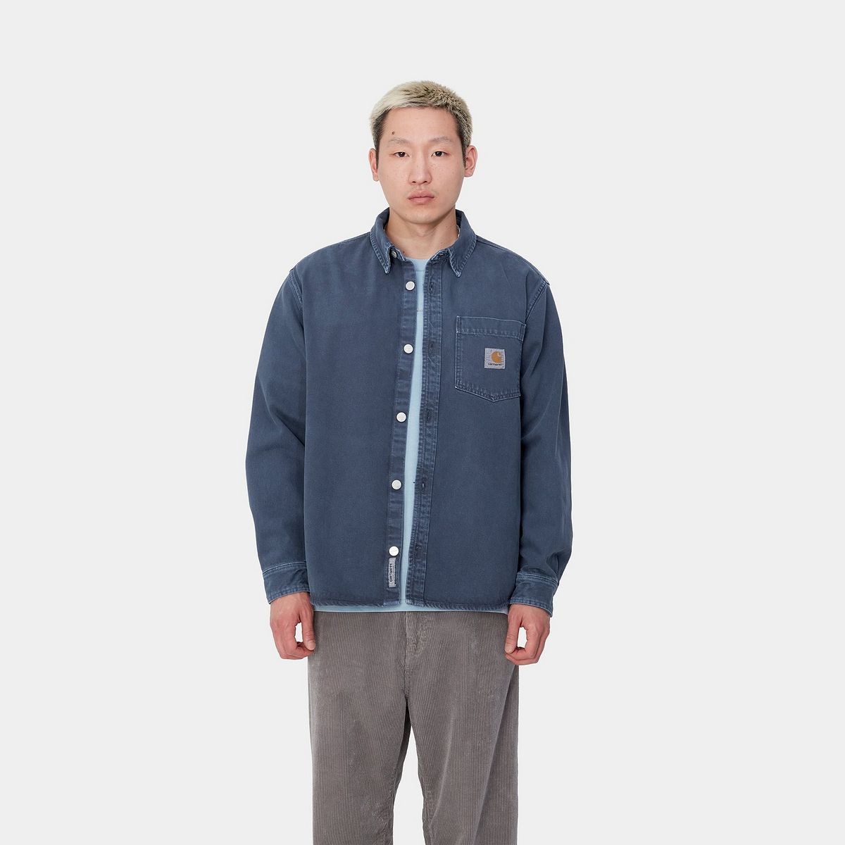 Риза Carhartt WIP Stone Dyed Shirt Jacket Синьо | I033750_8, 0