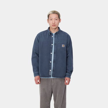 Риза Carhartt WIP Stone Dyed Shirt Jacket Синьо | I033750_8, 0