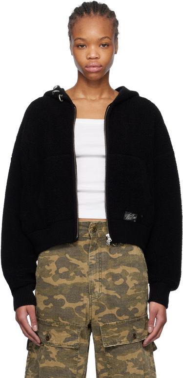 Суитчър We11done We11done Cashmere Knit Zip-Up Hoodie Черно | WD-KJ0-25-675-W-BK, 0