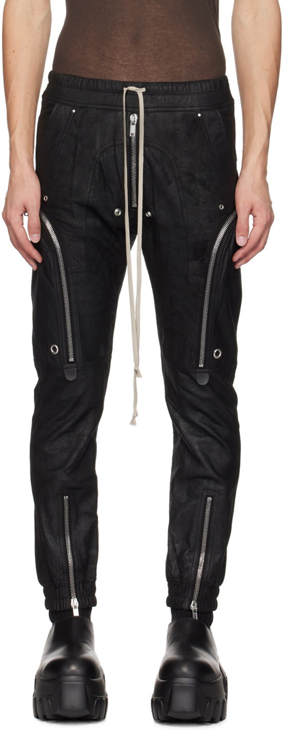 Карго панталони Rick Owens Leather Cargo Pants Черно | RU02D6377 LBA, 0
