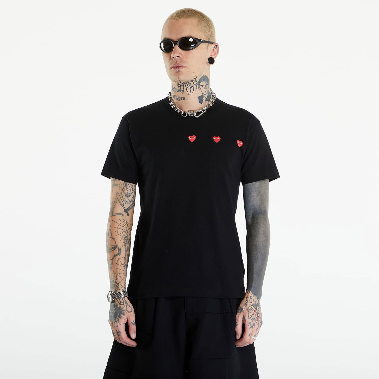 Тениска Comme des Garçons PLAY Short Sleeve Logo Print T-Shirt UNISEX Black Черно | AXT337 black, 0