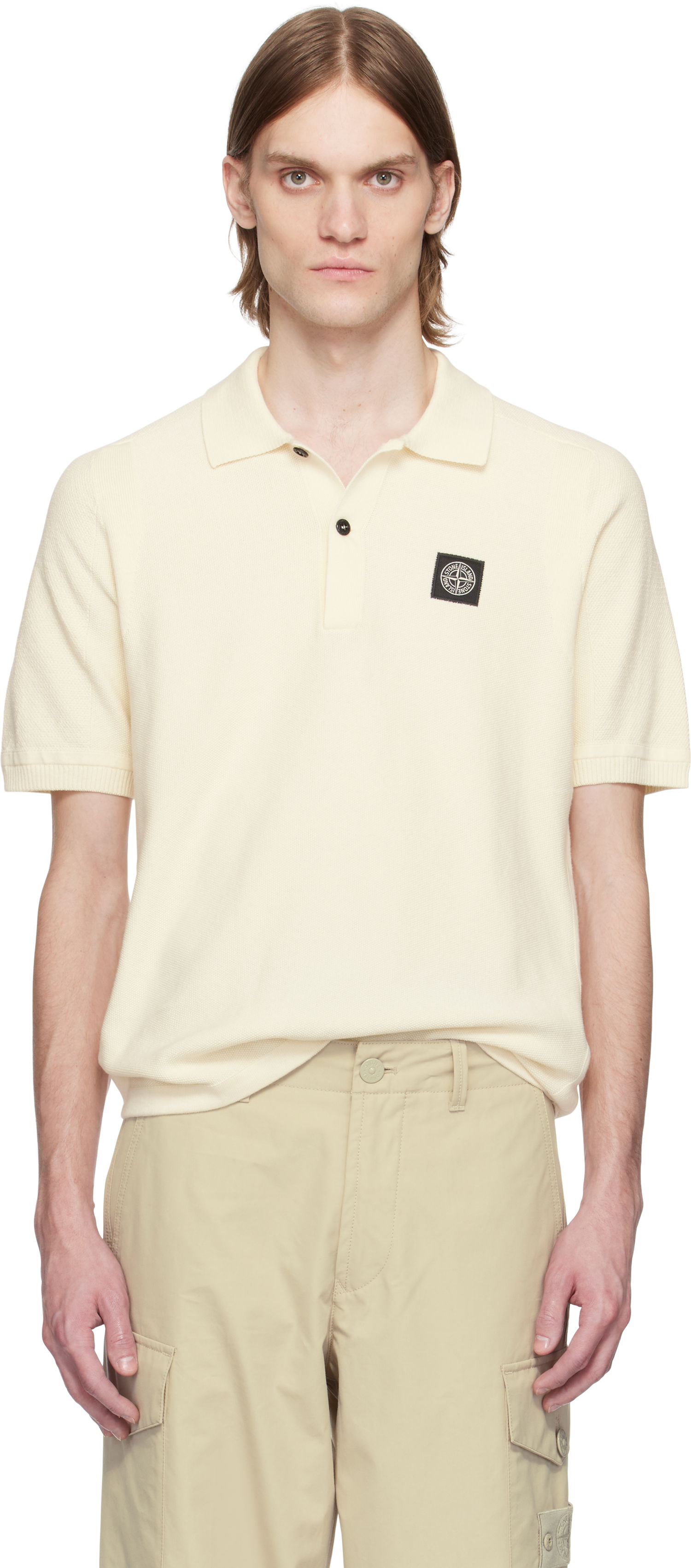 Поло тениска Stone Island Stone Island Soft Organic Cotton Micro Stitch Polo Бяло | K1S15 5100033 S00B5, 0