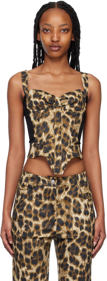 Потник Miaou Miaou Deville Leopard Corset Tank Top Кафяво | 7034SCNIK, 0