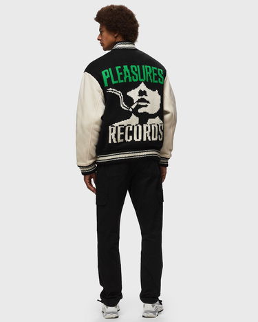 Яке бомбър Pleasures Smoke Knitted Varsity Jacket Черно | P23W035-BLACK, 1