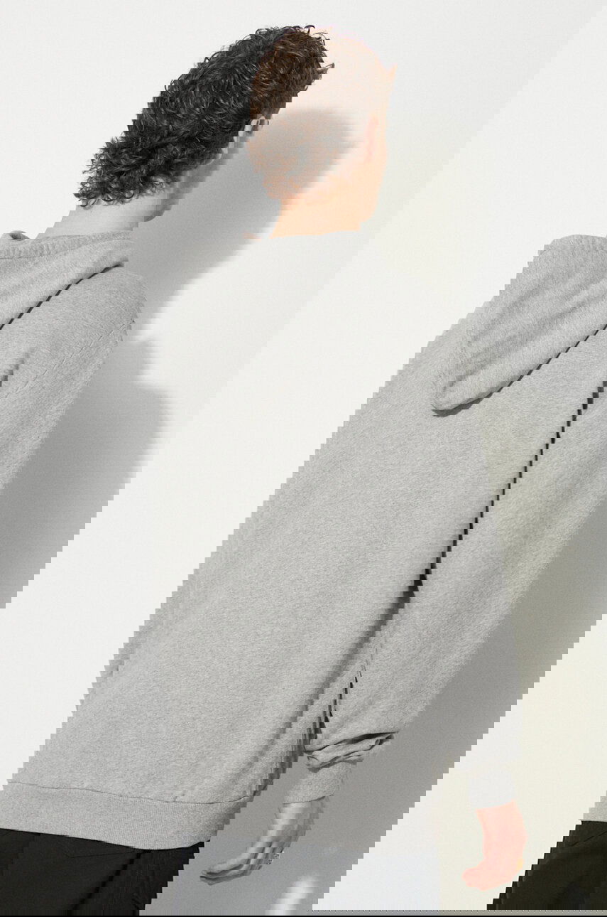 Суитчър FJÄLLRÄVEN Fjallraven Logo Pullover Hoodie with Drawstring and Kangaroo Pocket Сиво | F84144, 1