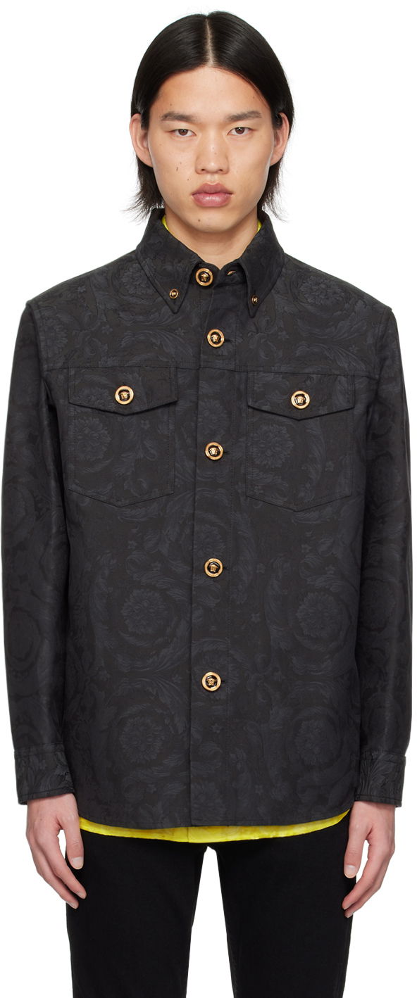 Риза Versace Gray Barocco Shirt Черно | 1008738_1A09781