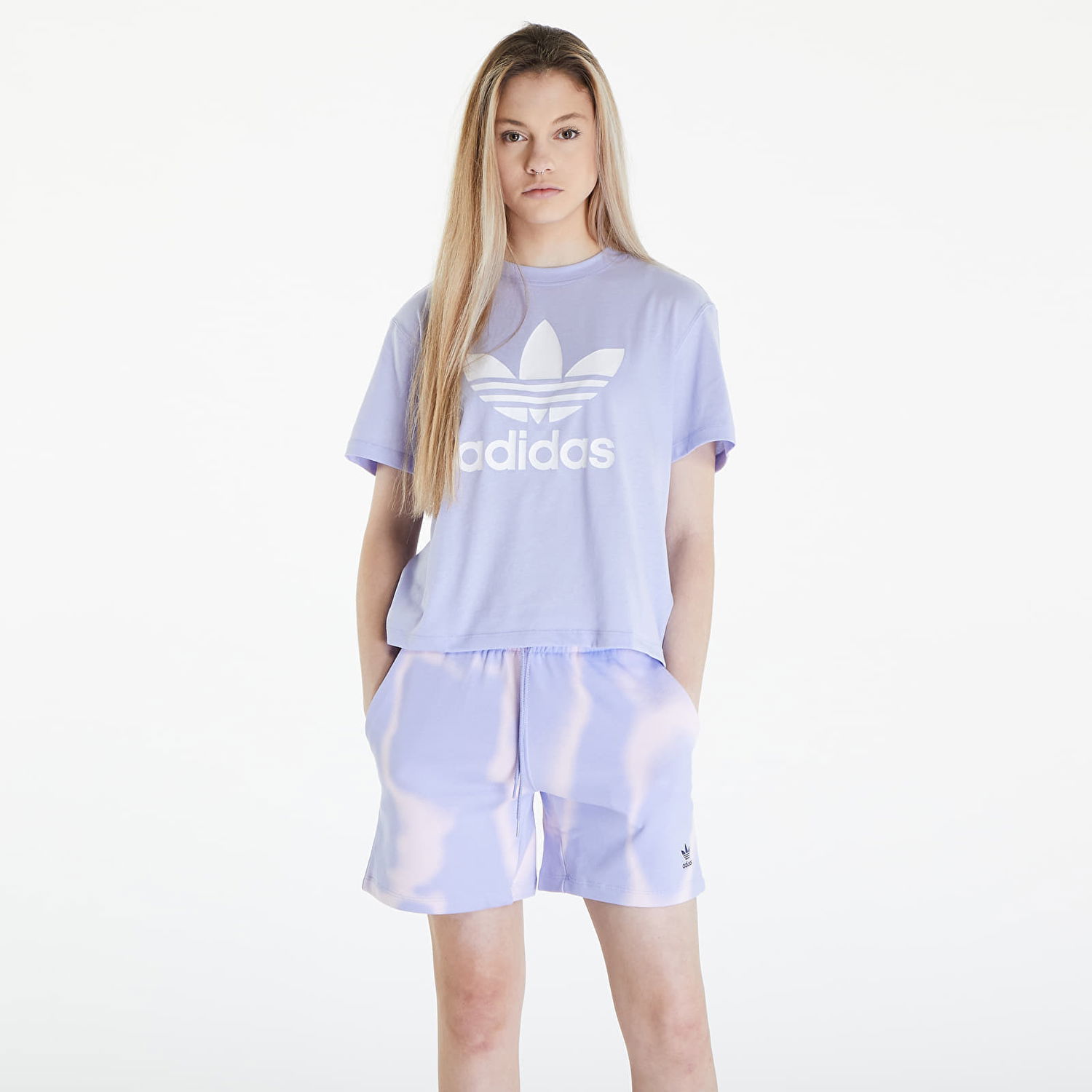 Тениска adidas Originals Trefoil Tee Boxy Violet Tone Лилаво | IN8439, 0