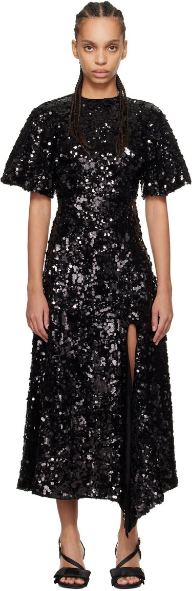 Pокля GANNI GANNI Velvet Sequin Maxi Dress Черно | T4044, 0