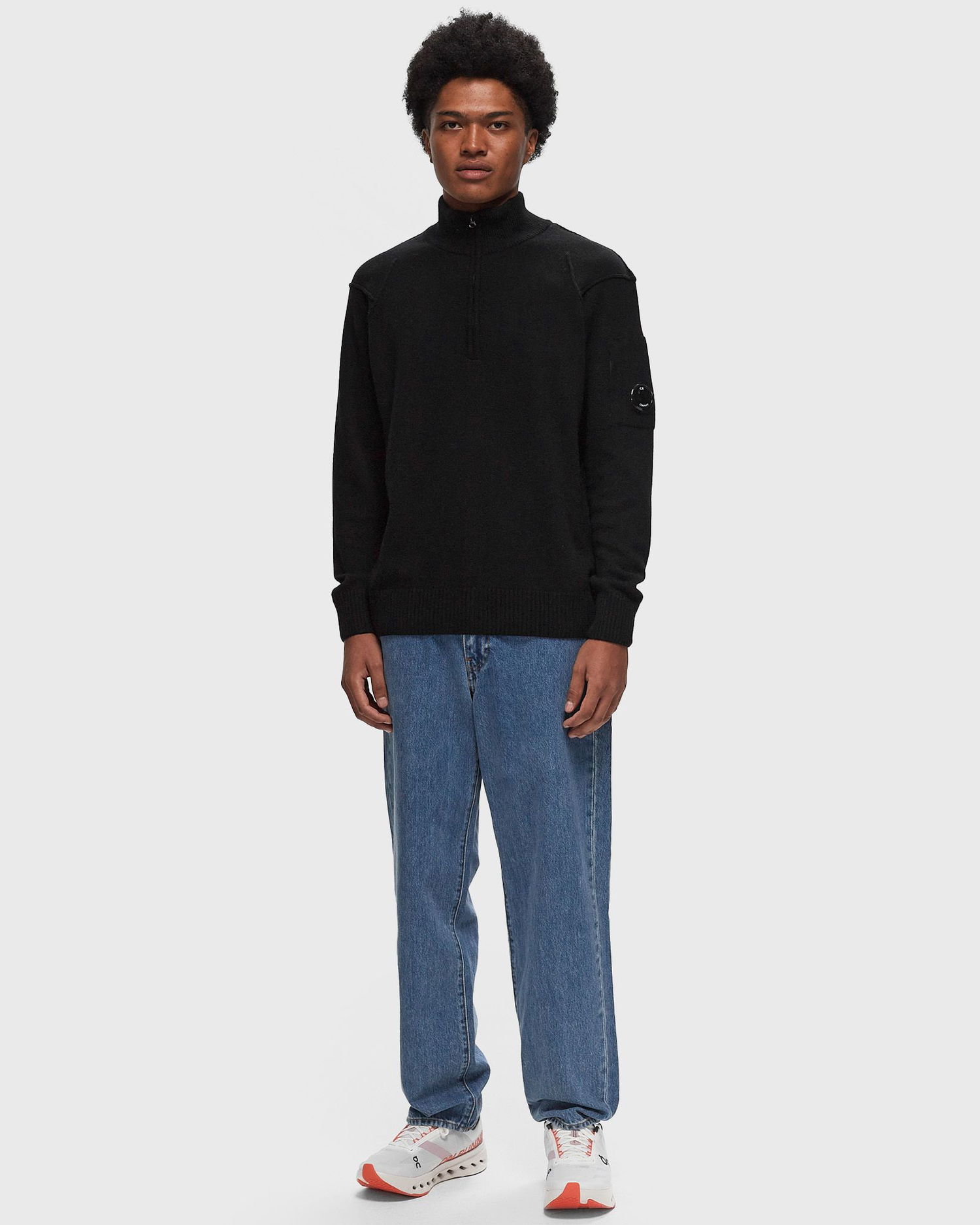 Пуловер C.P. Company Lambswool Grs Half Zip Knit Черно | 17CMKN144A-110149A-999, 1
