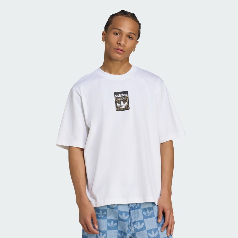 Тениска adidas Performance Oversized Leo Graphic T-Shirt Бяло | JV7570