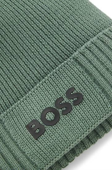 Шапка BOSS BOSS Logo Beanie Hat Зелено | 50499423, 1