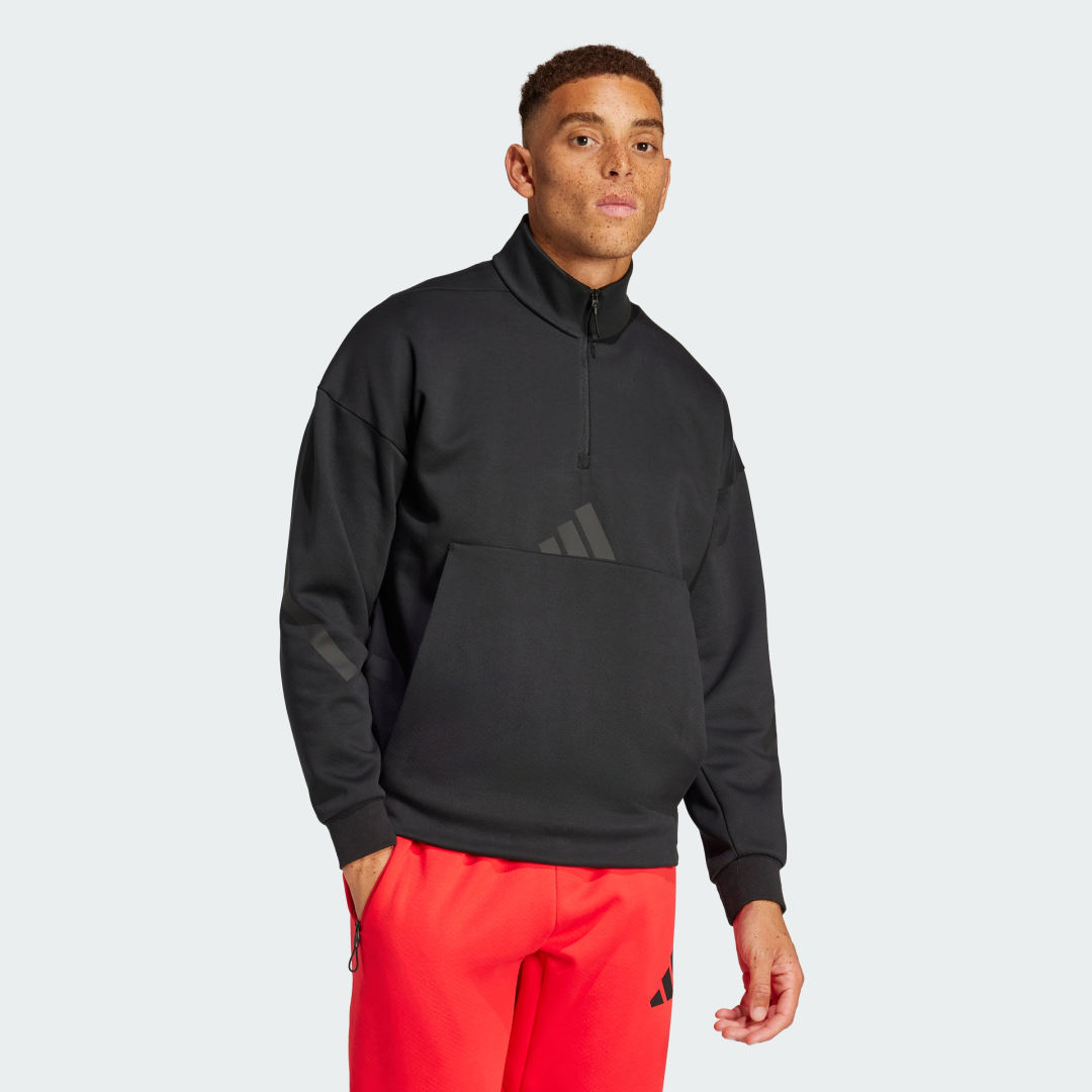 Суитчър adidas Performance Z.N.E. Quarter-Zip Sweatshirt Черно | JC5484, 0