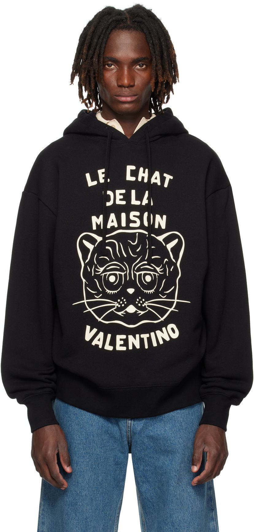 Суитчър Valentino Valentino 'Le Chat De La Maison' Print Hoodie Черно | 7V3MF28NB33