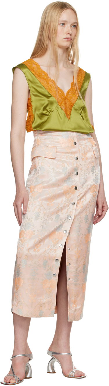 Пола Dries Van Noten Dries Van Noten Fitted Jacquard Midi Skirt Розово | 251-010811-1540, 3