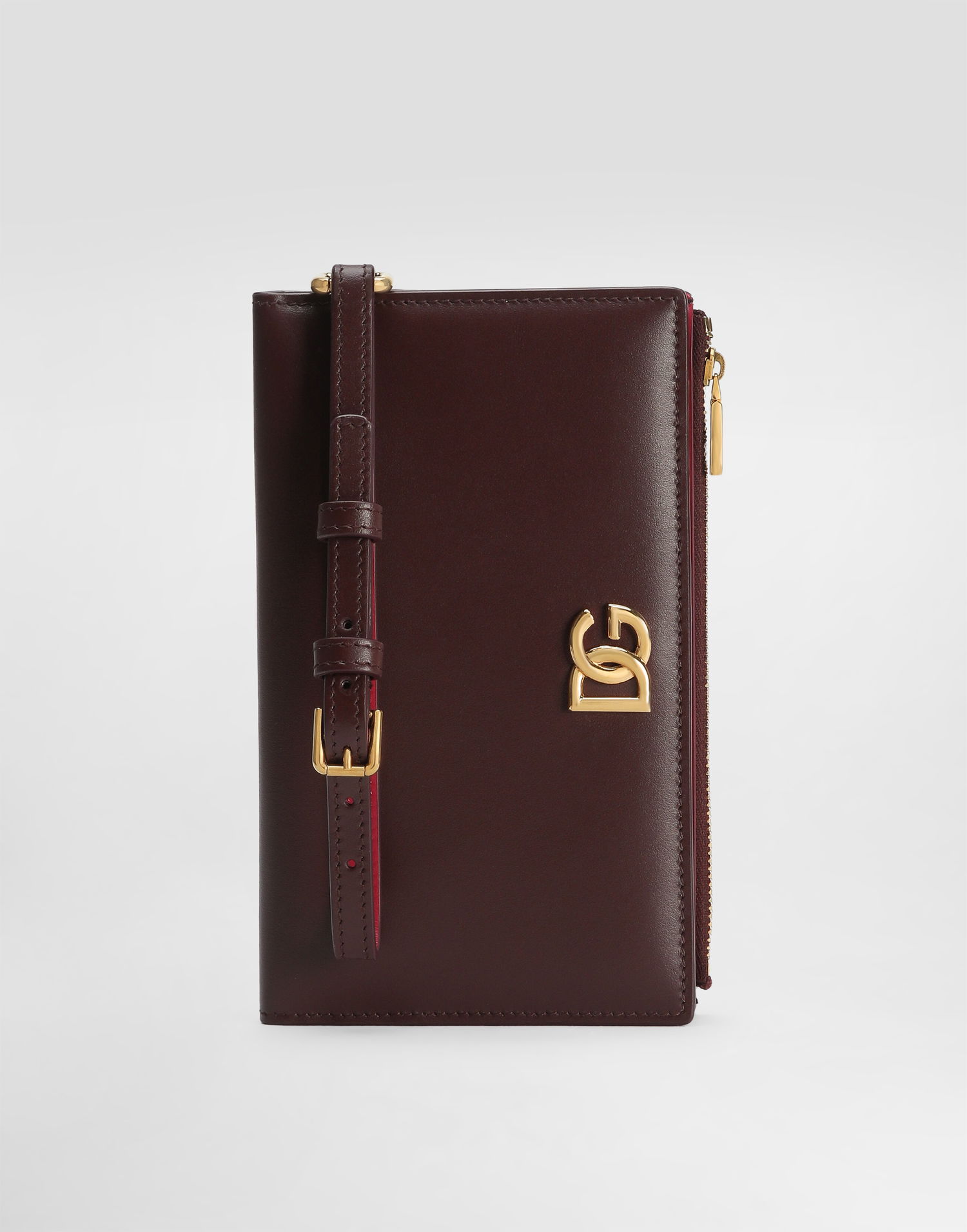 Портфейл Dolce & Gabbana Dolce & Gabbana Calfskin Passport Holder with DG Logo Бургунди | BI3336A9M758K384, 0