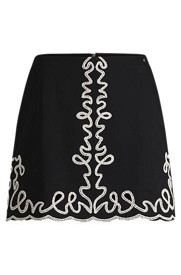 Пола BOSS Embroidered Mini Skirt Черно | 50540412, 0