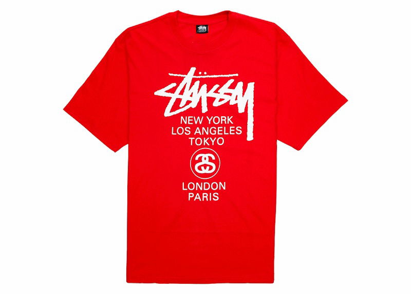 Тениска Stüssy World Tour Graphic T-Shirt Червено | 3903713-DRED