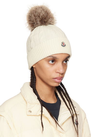 Пухо яке Moncler Moncler Wool & Cashmere Pom Pom Beanie Кафяво | K10933B00022M4281, 3