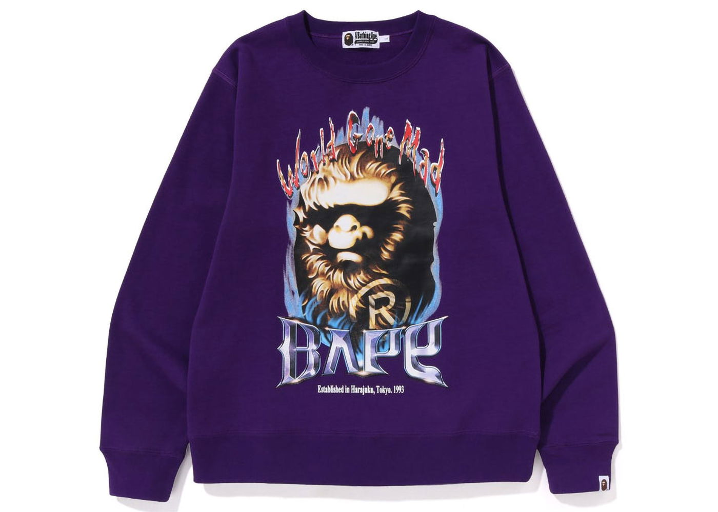 Пуловер BAPE Ape Head Graphic Crewneck Лилаво | 1J30-113-014, 0