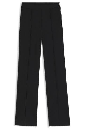 Панталони BOSS Flared Jersey Trousers with Front Seam Черно | 50542730, 0
