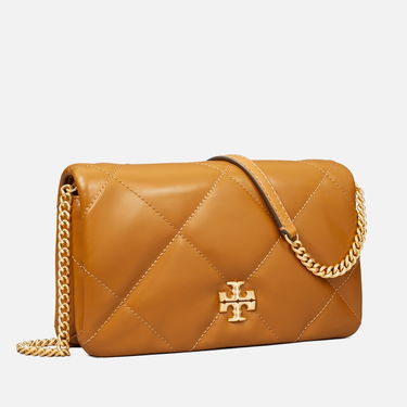 Чанта през рамо Tory Burch Diamond Quilt Chain Wallet Кафяво | 158624-202, 2