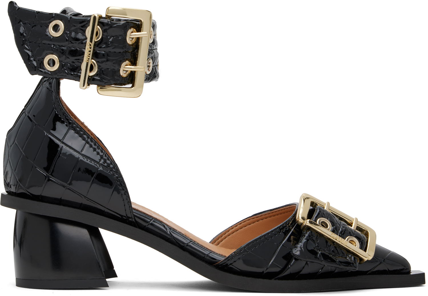 Кецове и обувки GANNI Buckle Open Cut Heels Черно | S2802, 0