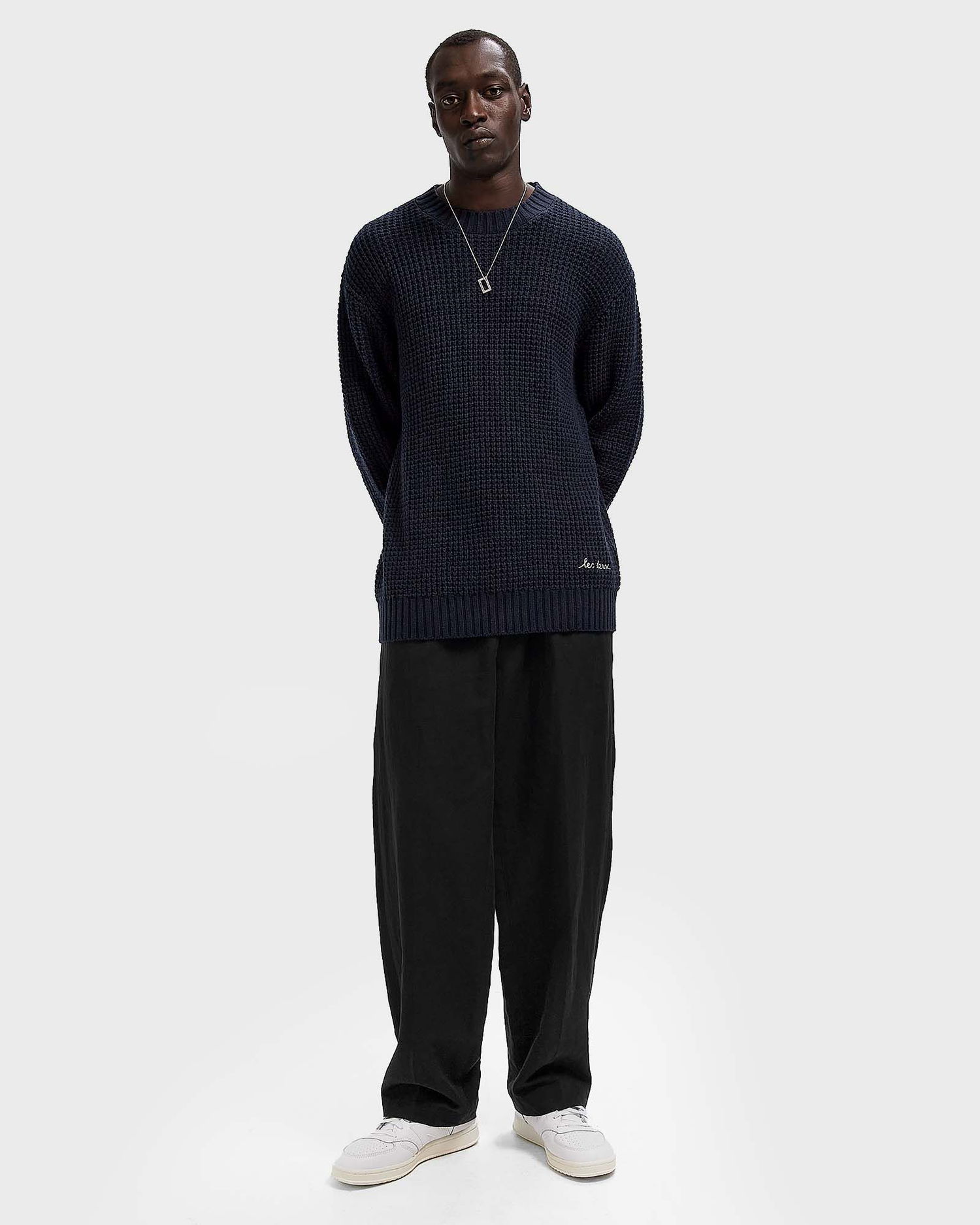 Пуловер Les Deux Waffle Crewneck Knit Тъмно синьо | 1000570-460, 1