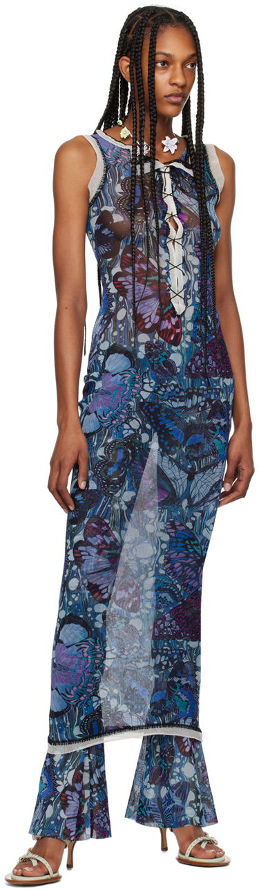 Pокля Jean Paul Gaultier 'The Butterfly' Maxi Dress by Синьо | 24/25-F-RO092-T545-5090, 3