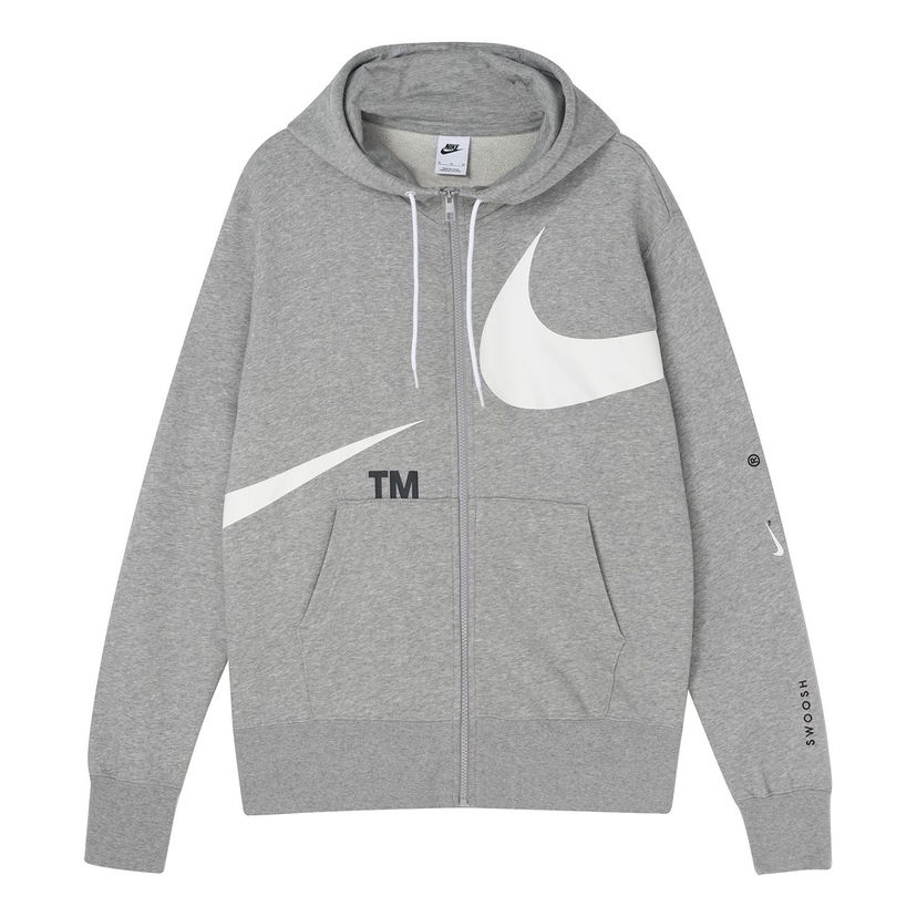 Суитчър Nike Sportswear Swoosh Full-Zip Hoodie Сиво | DD6088-063