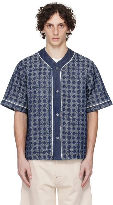 Риза AMIRI AMIRI MA Quad Baseball Denim Shirt Синьо | AMDNIR1042, 0