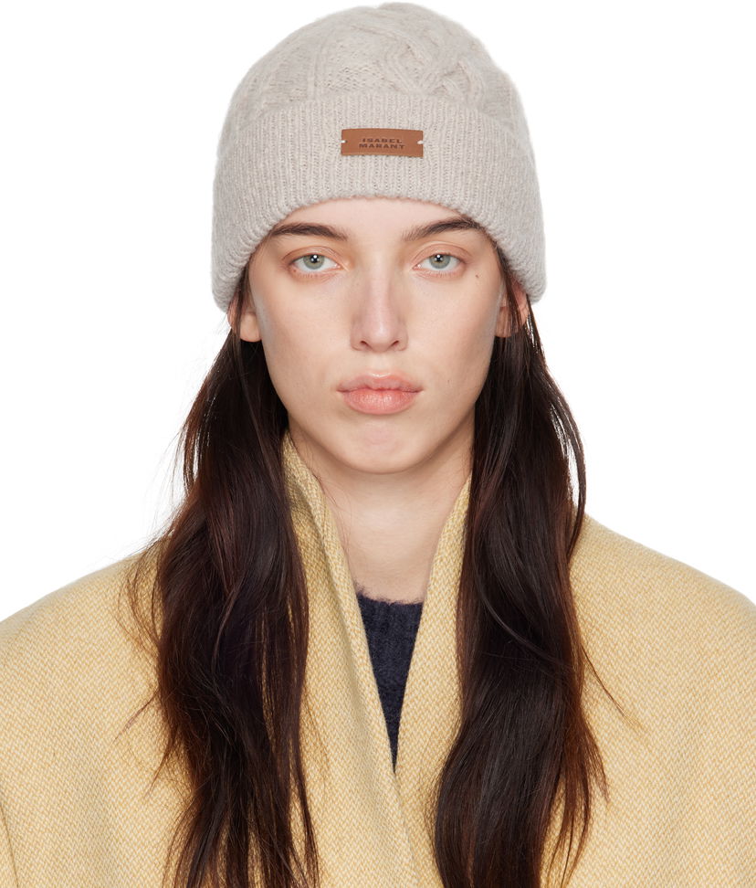 Шапка ISABEL MARANT Beige Tolie Beanie Бежово | BE027MFA-B3L03A