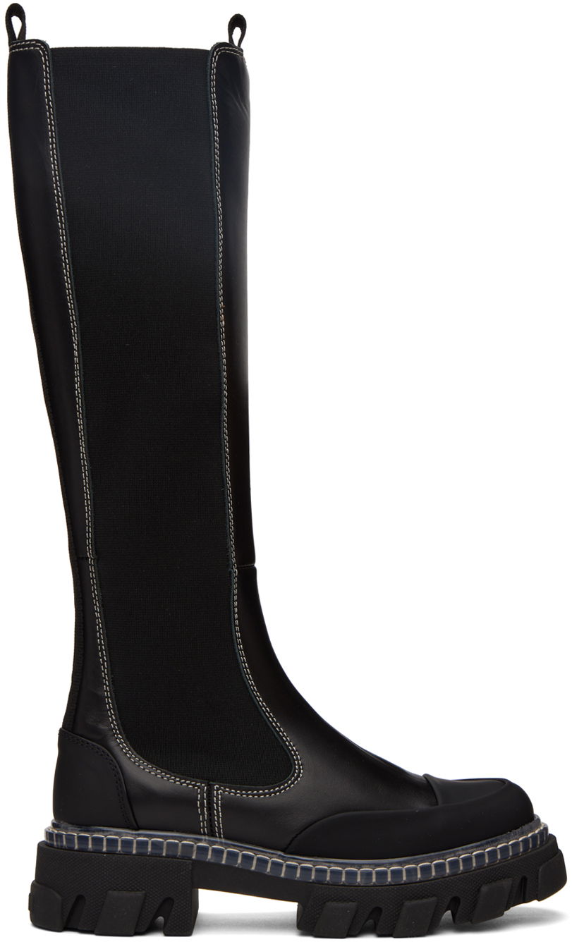 Кецове и обувки GANNI GANNI Cleated Tall Boots Черно | S1928