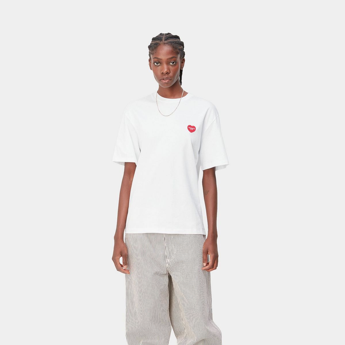 Тениска Carhartt WIP Heart Patch T-Shirt Бяло | I032318_02_XX, 0