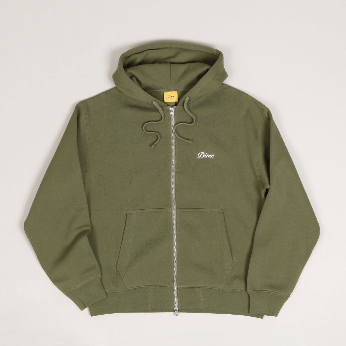 Суитчър Dime Cursive Small Logo Zip Hoodie Зелено | dimesp2417blk, 1
