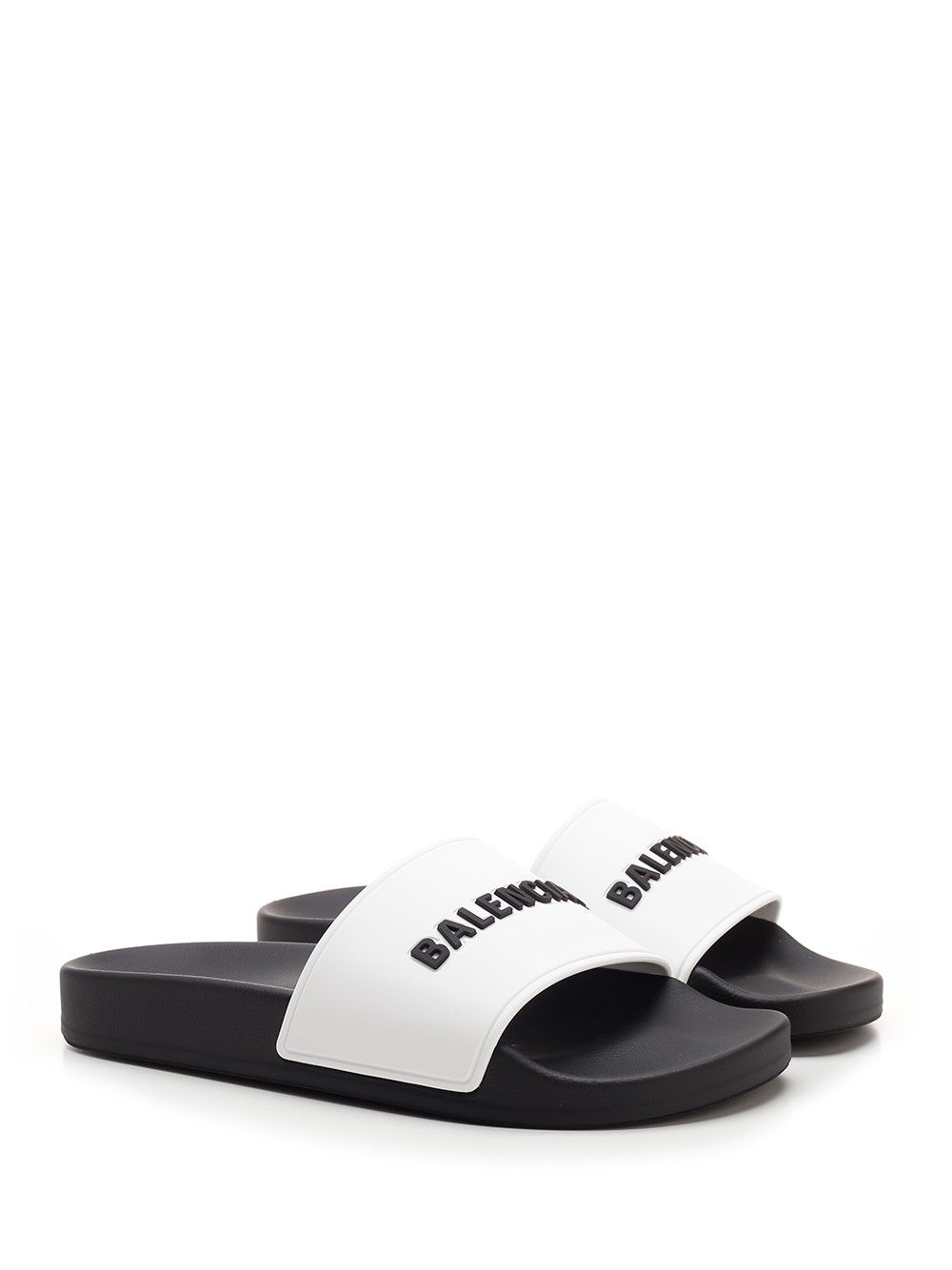 Кецове и обувки Balenciaga Pool Slides Logo White Black W Бяло | 565547W1S879010, 1