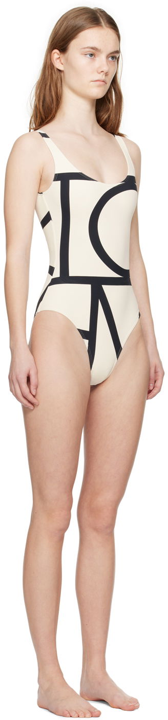 Бански TOTEME Monogram One-Piece Swimsuit Бяло | 223-842-795, 4