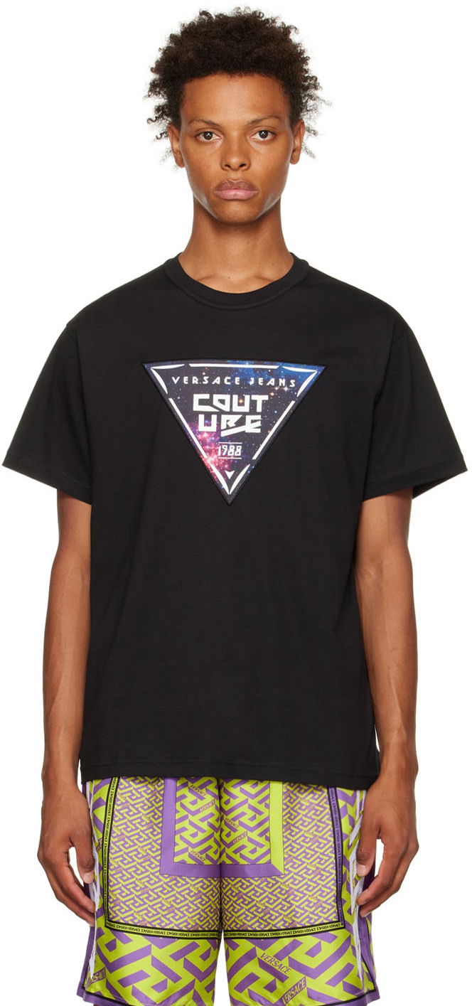 Тениска Versace Jeans Couture Space T-Shirt Черно | E73GAHF07 ECJ03F