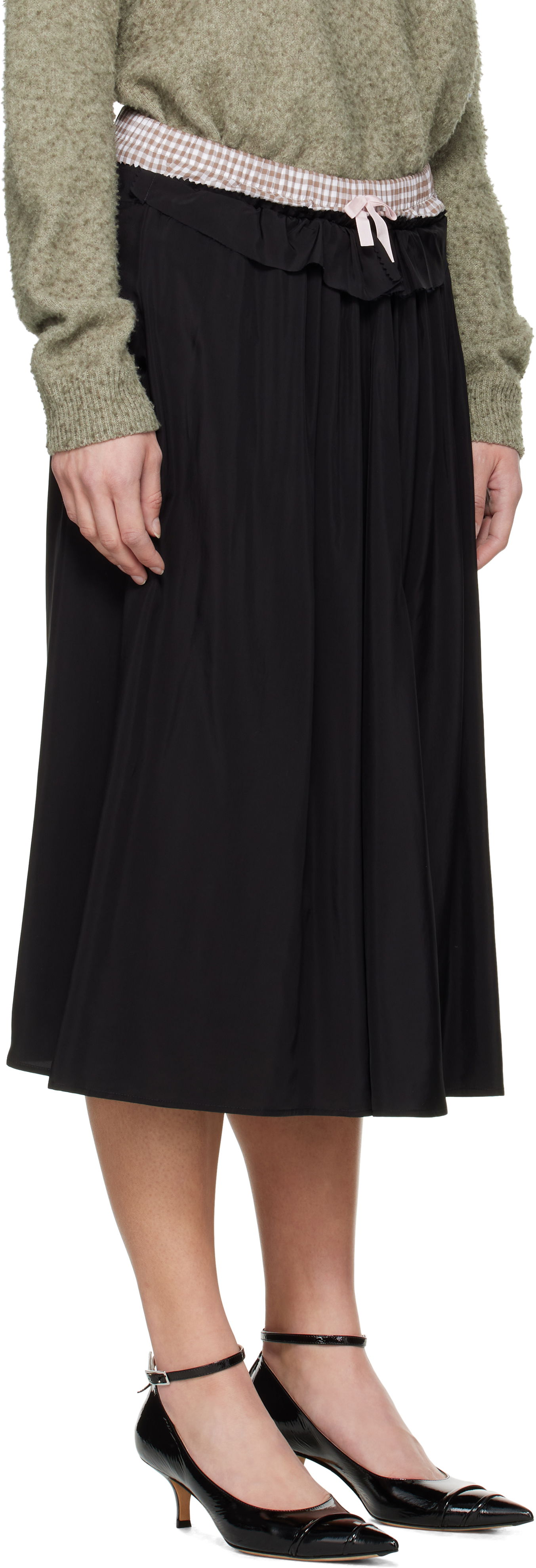Пола Maison Margiela Maison Margiela 'Anonymity Of The Lining' Midi Skirt Черно | S51ME0034 S76632, 1