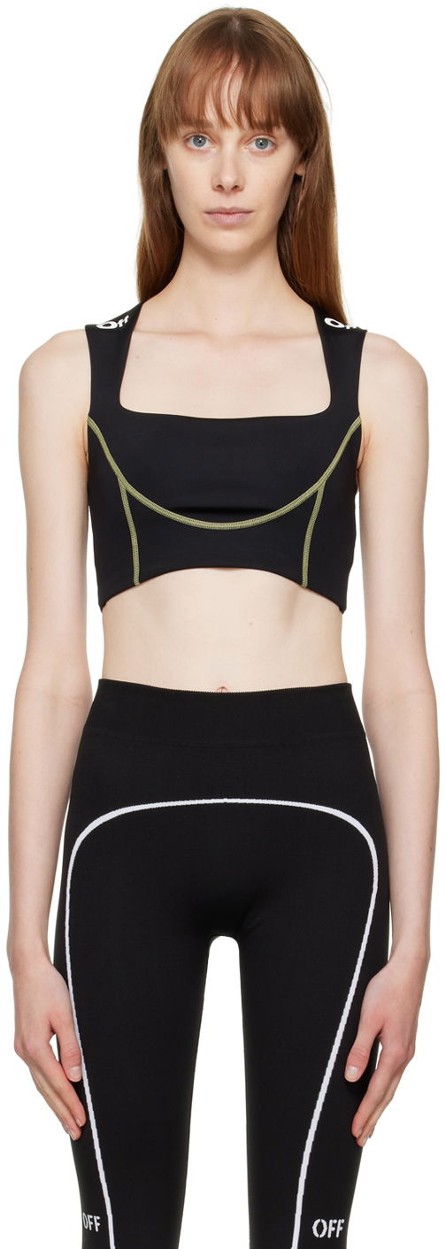 Сутиен Off-White Contrast Stitch Sports Bra Черно | OWVO054F22JER0011001